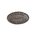 Please Remove Your Shoes Cast Iron Plaque 22cm nz