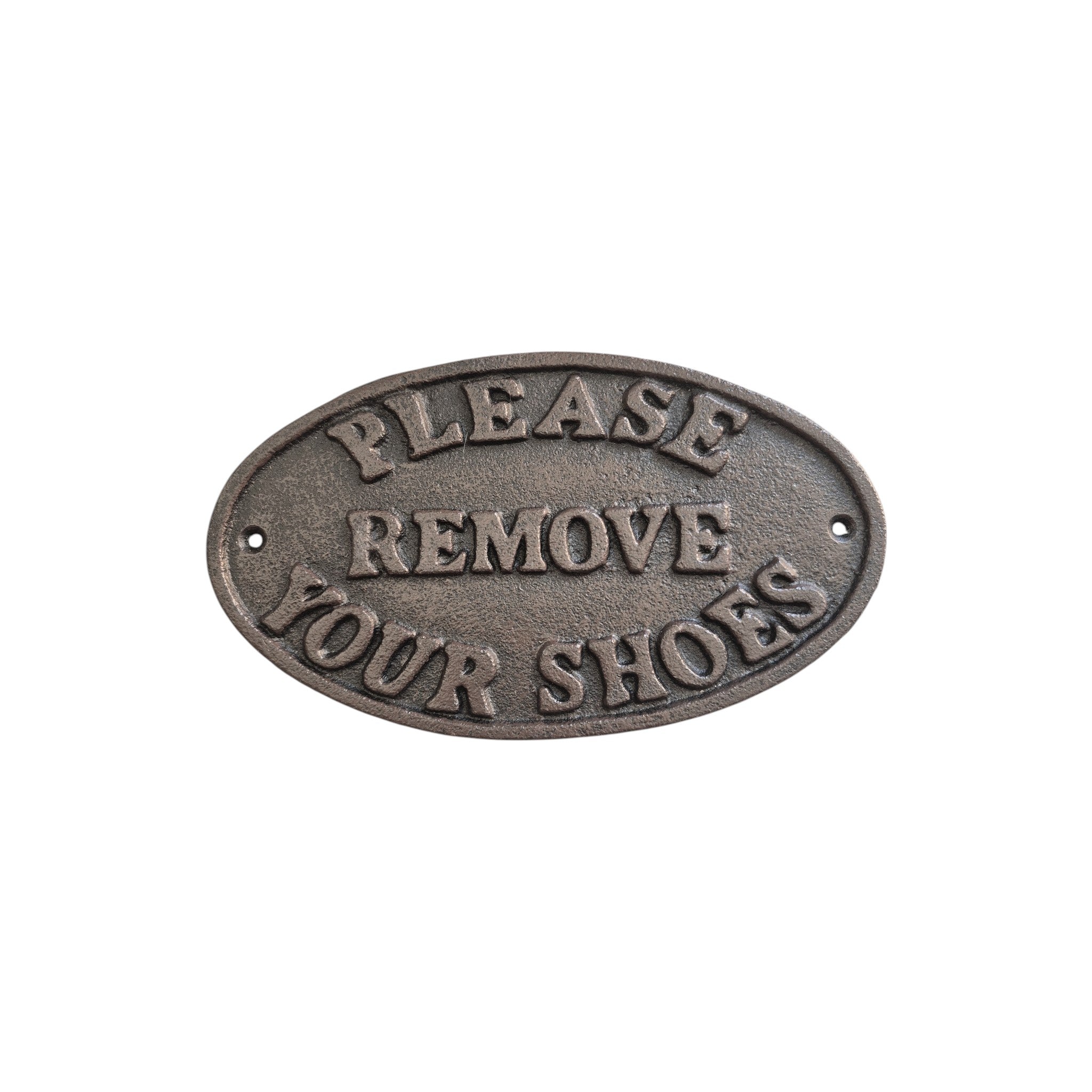 Please Remove Your Shoes Cast Iron Plaque 22cm nz