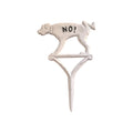 White Dog No Peeing Cast Iron Garden Stake Sign 30cm nz