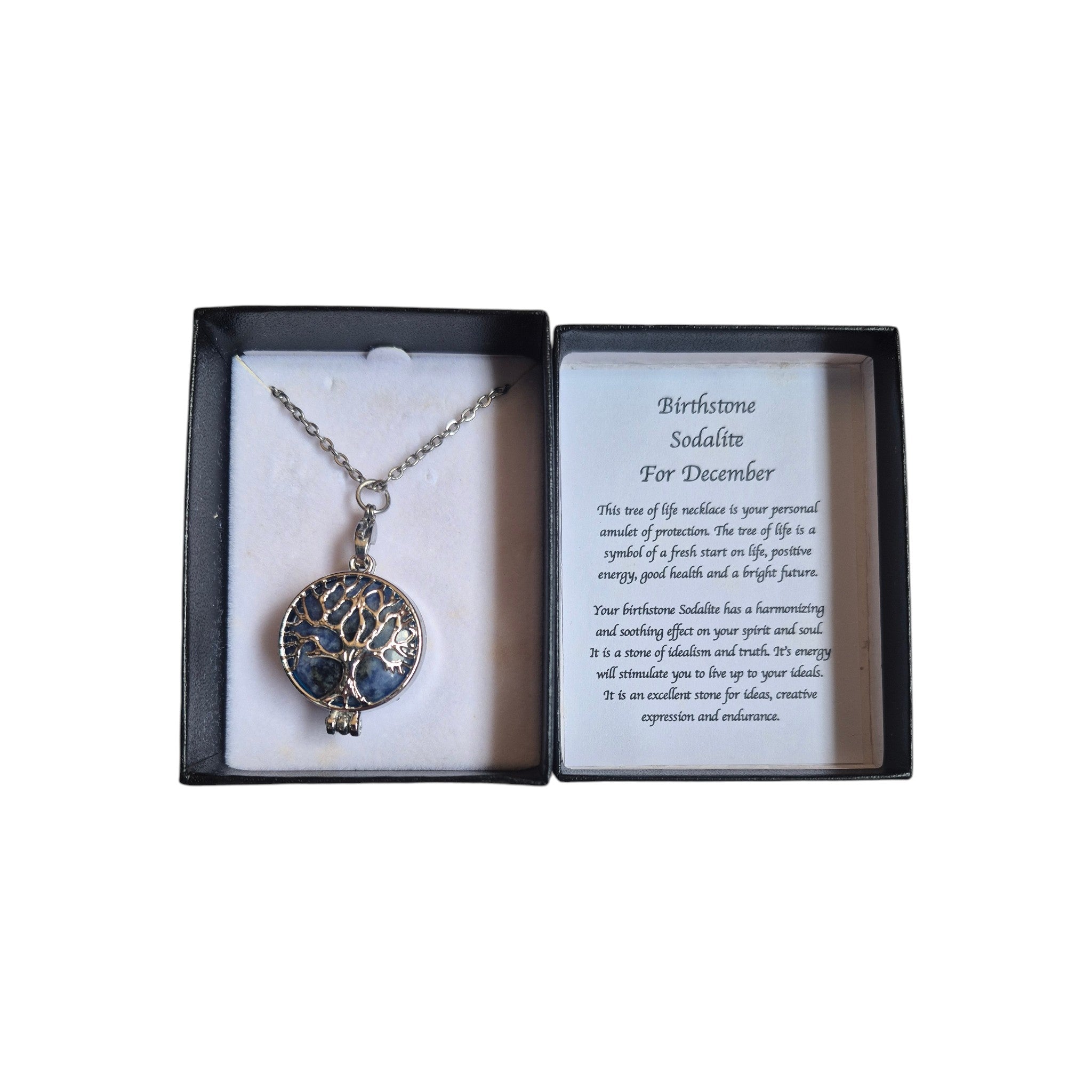 Birthstone Sodalite December Tree of Life Necklace nz