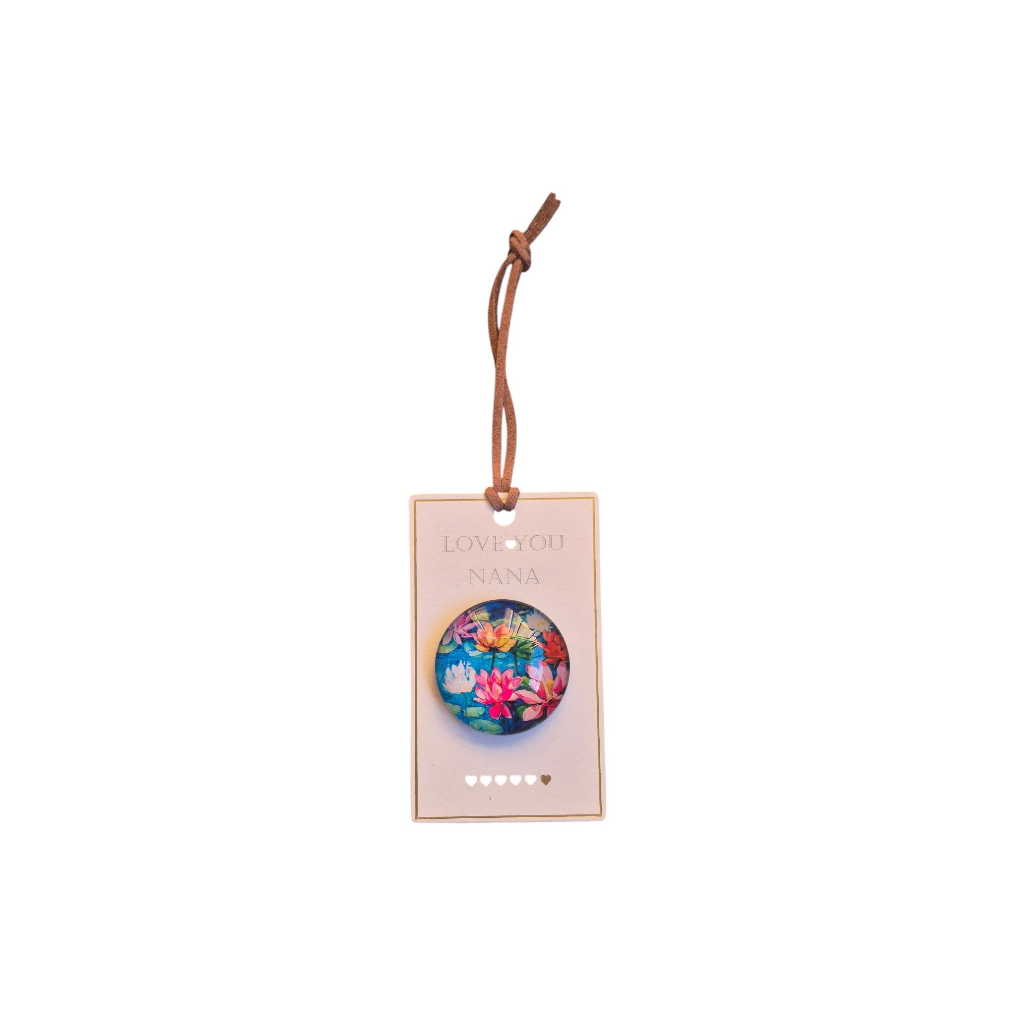Love You Nana Water Lily Single Glass Dome Magnet nz