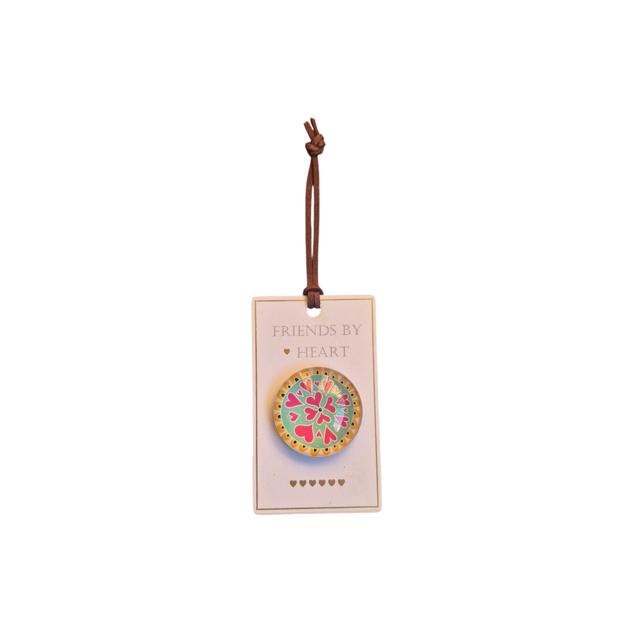 Friends by Heart Circle of Hearts Single Glass Dome Magnet nz