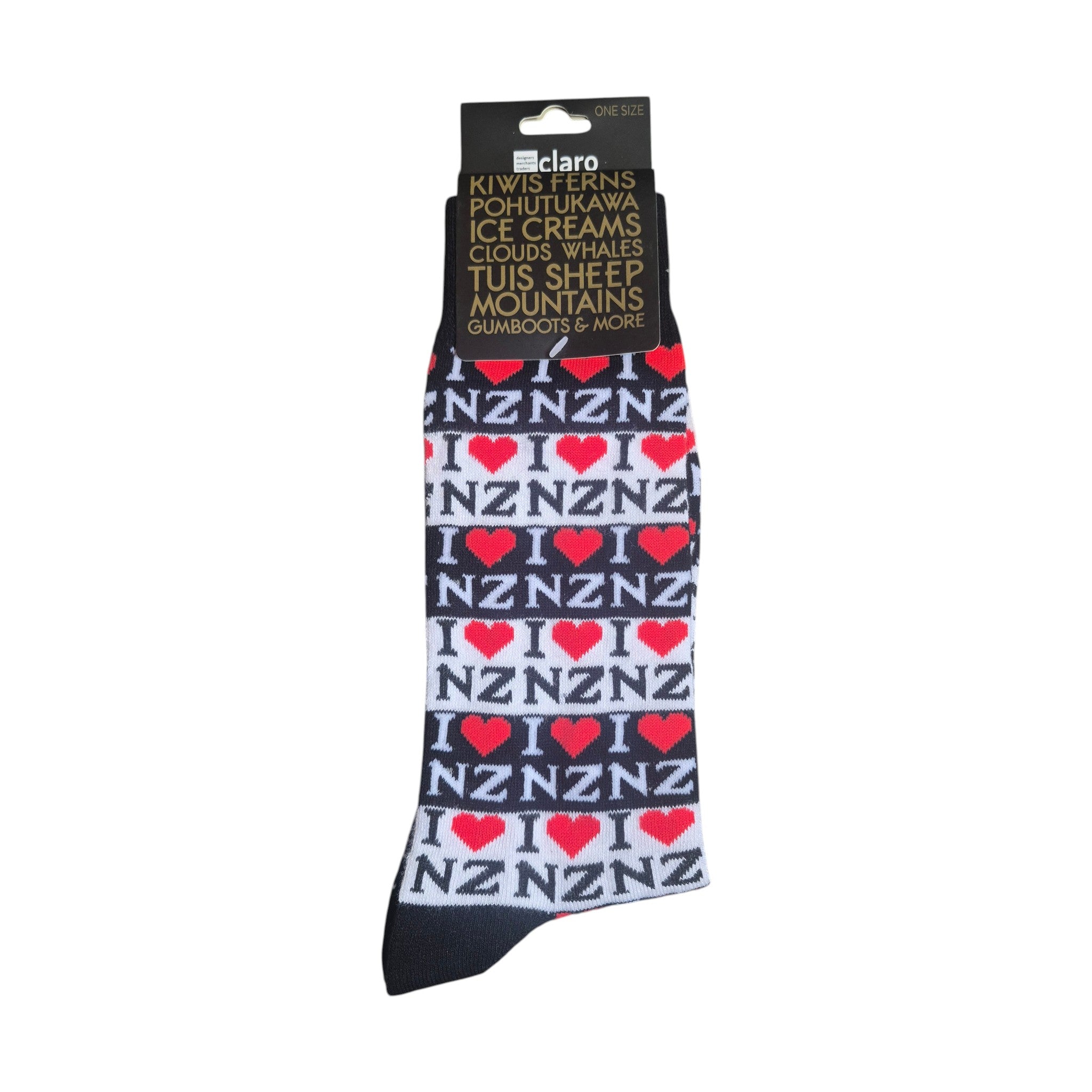 Claro Men's Love NZ Sock One Size soft cotton-bamboo blend 