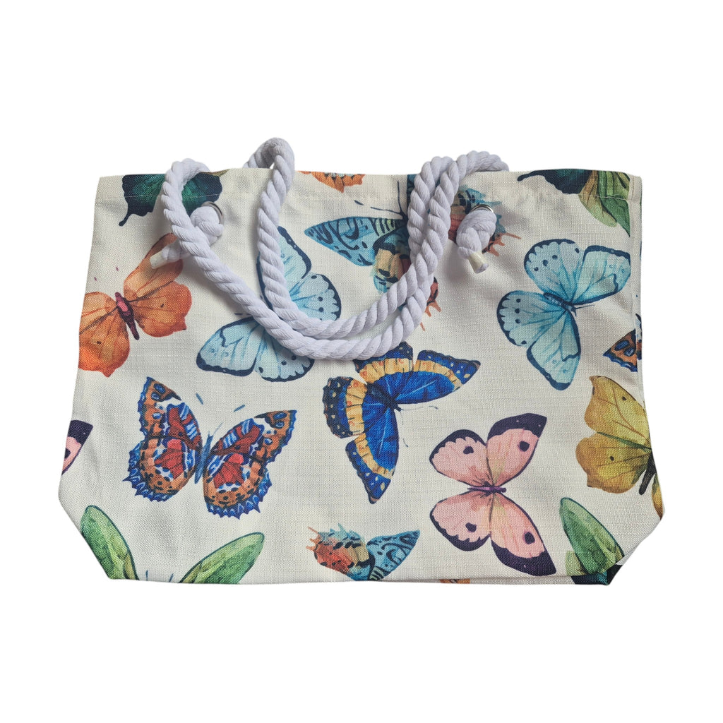 Butterfly Print Canvas Tote Bag 43cm x 31cm nz