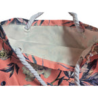 Coral Peony Floral Canvas Tote Bag 43cm x 31cm nz