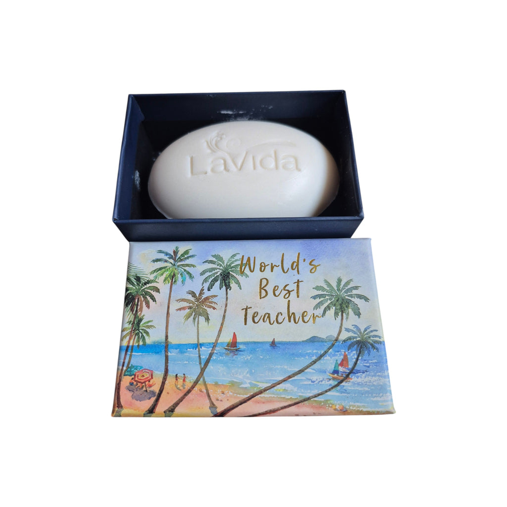 LaVida World's Best Teacher Gift Boxed Triple Milled Soap 80g nz