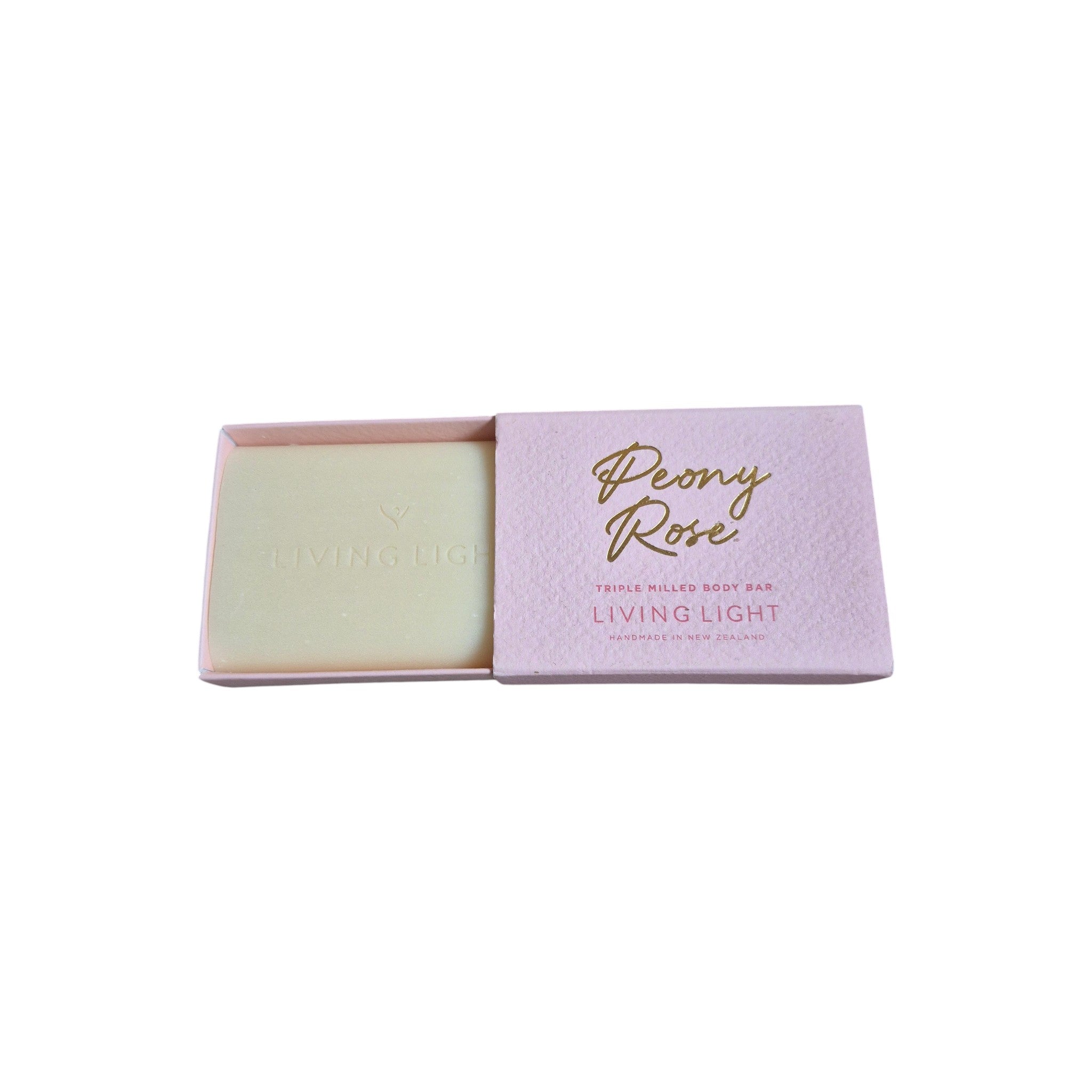 Living Light Peony Rose Triple Milled Body Bar 80g nz