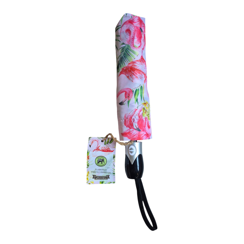 Michel Design Works Flamingo Travel Umbrella auto open push button nz