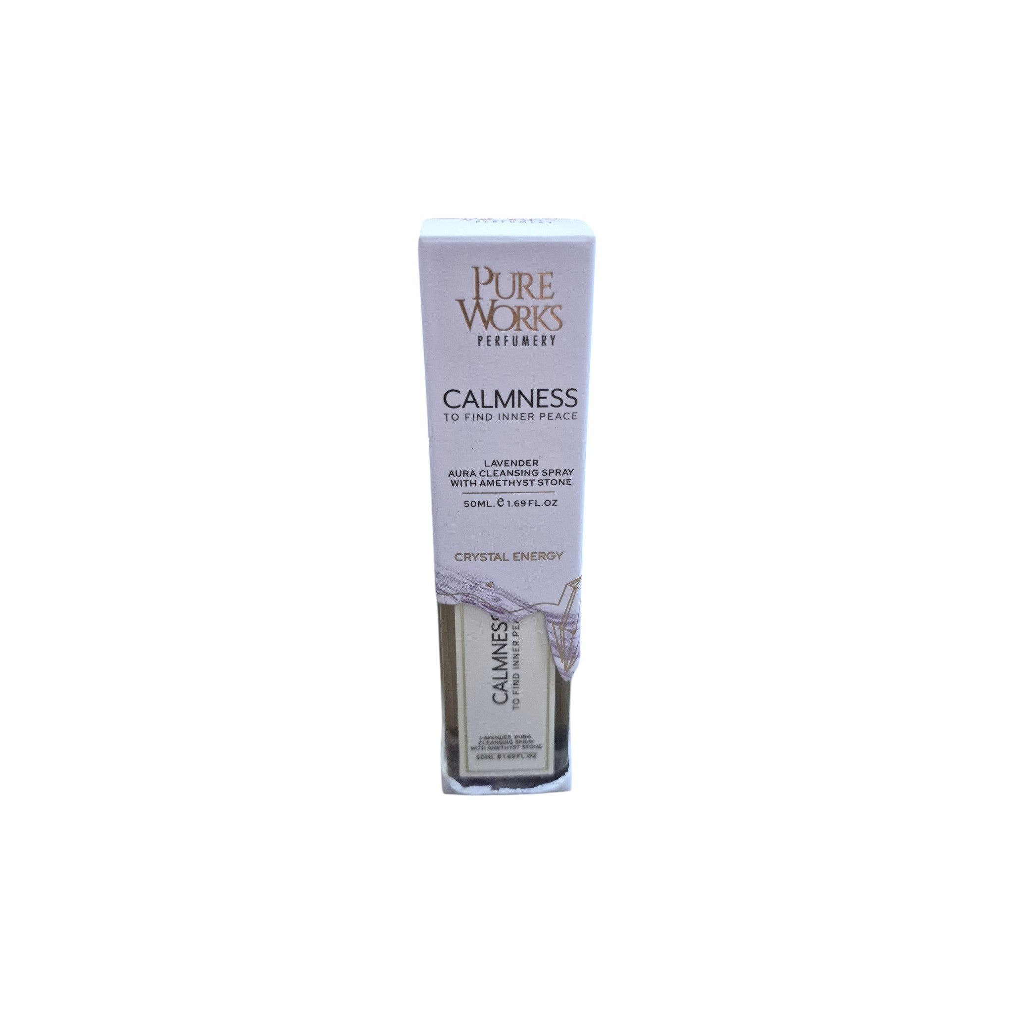 PureWorks Perfumery Calmness Lavender Aura Cleansing Spray with Amethyst Stone 50ml nz