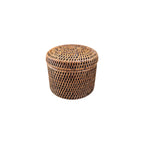 Le Monde Round Rattan Container with Plastic Inner 10cm x 11.5cm nz