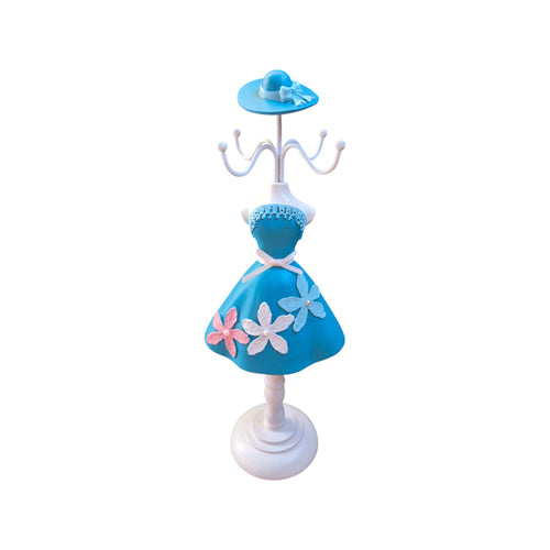 Aqua 3 Flower Skirt Mannequin Jewellery Holder nz
