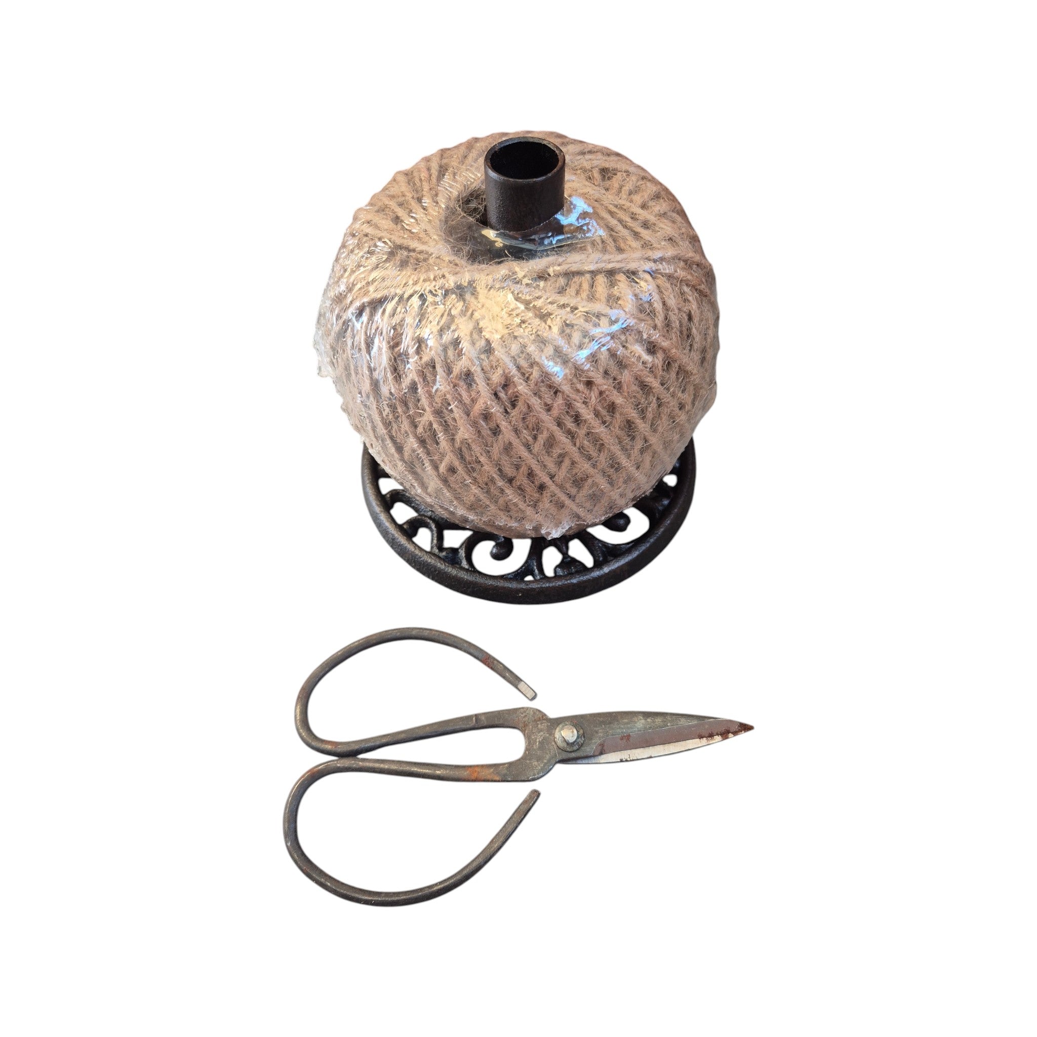 Antique String Holder with Scissors 23cm nz
