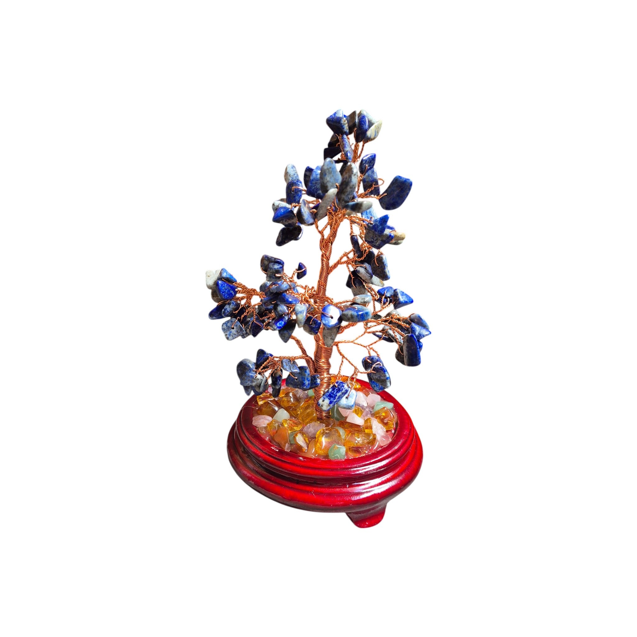 Lapis Crystal Gem Tree on Wood Gem Base nz