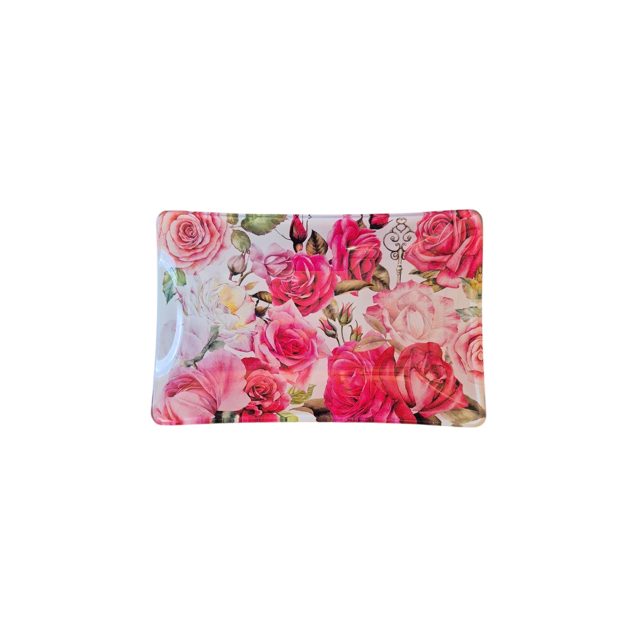 Royal Rose Rectangular Glass Soap Dish nz Loren Boyd