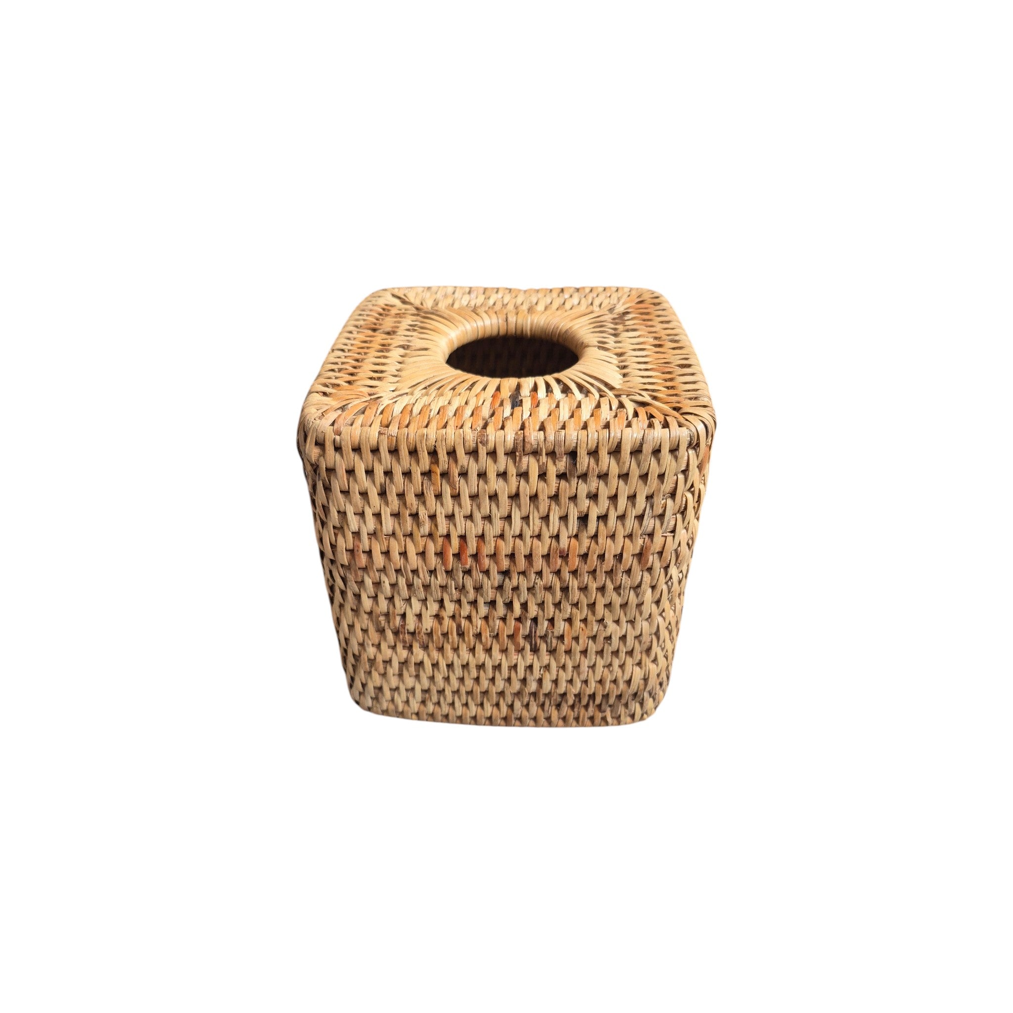 Natural Rattan Tissue Box Cover | 14cm x 14cm nz