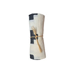 100% Linen Tea Towel | Geometric Cross Print nz