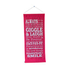 'Always Tell the Truth, Use Kind Words...' Inspirational Fabric Scroll | 34cm x 83cm Red nz