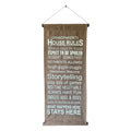 Grandparents House Rules Fabric Scroll | 34cm x 83cm Brown nz