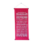 Grandparents House Rules Fabric Scroll | 34cm x 83cm Red nz