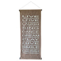 'Live Like Heaven on Earth' Inspirational Fabric Scroll | 34cm x 83cm Brown nz