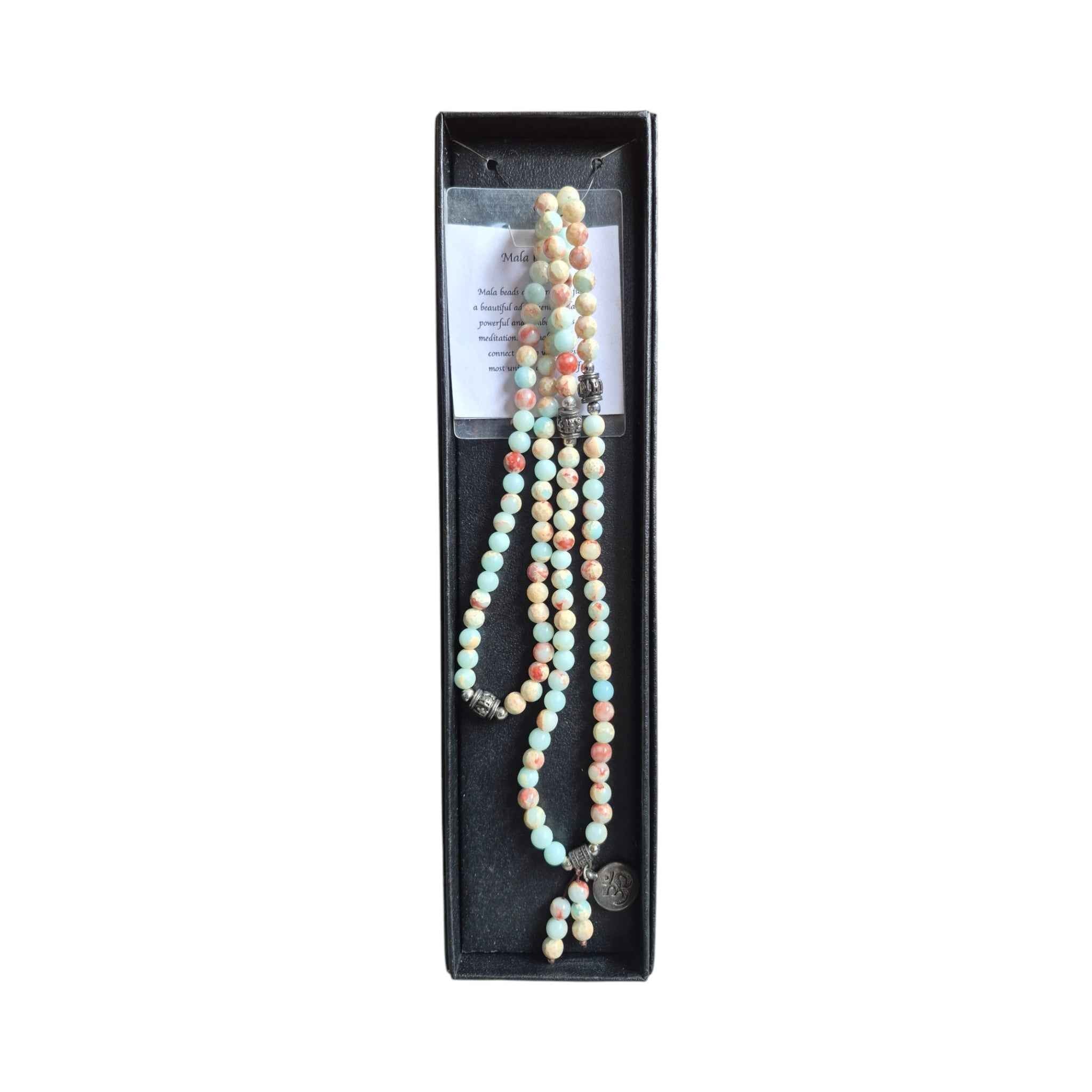 Mala Meditation Bead Necklace - Larderite - 68cm
