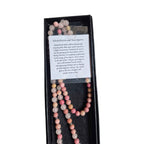 Mala Meditation Bead Necklace - Rhodochrosite & Rose Quartz - 68cm