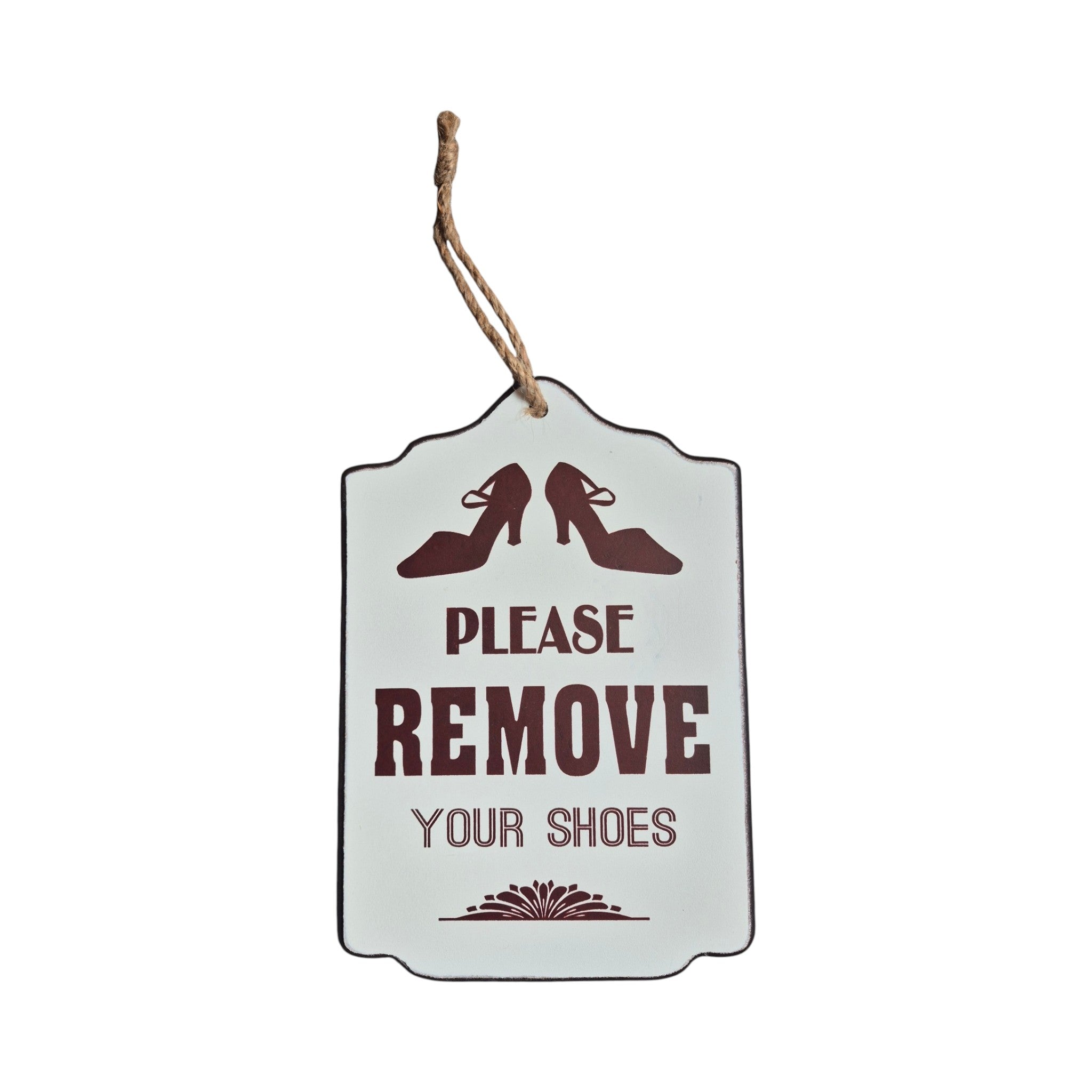 Please Remove Your Shoes Hanging Wooden Sign nz Loren Boyd