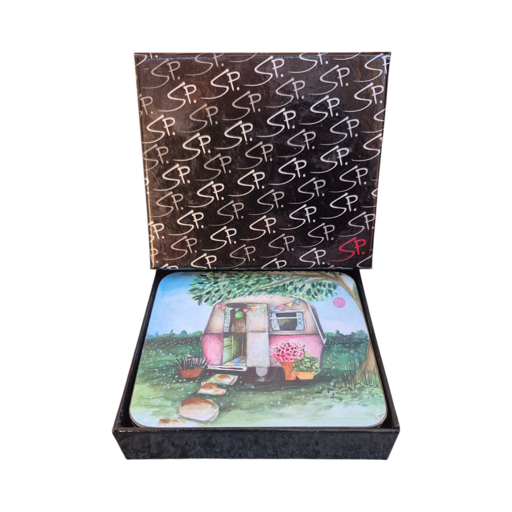 Vintage Caravan 6 Pack Coasters nz Loren Boyd