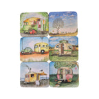 Vintage Caravan 6 Pack Coasters nz Loren Boyd
