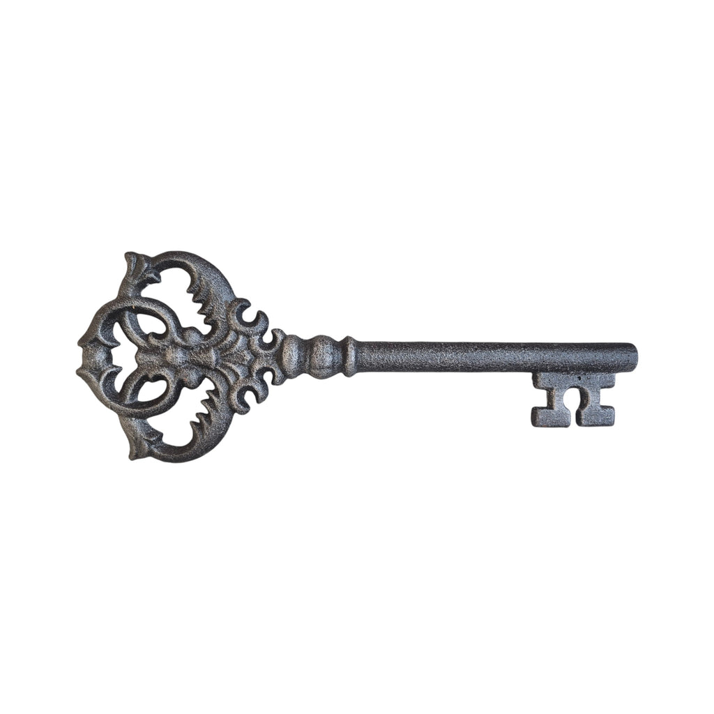 Extra Large Silver Decorative Cast Iron Key 26cm nz Loren Boyd