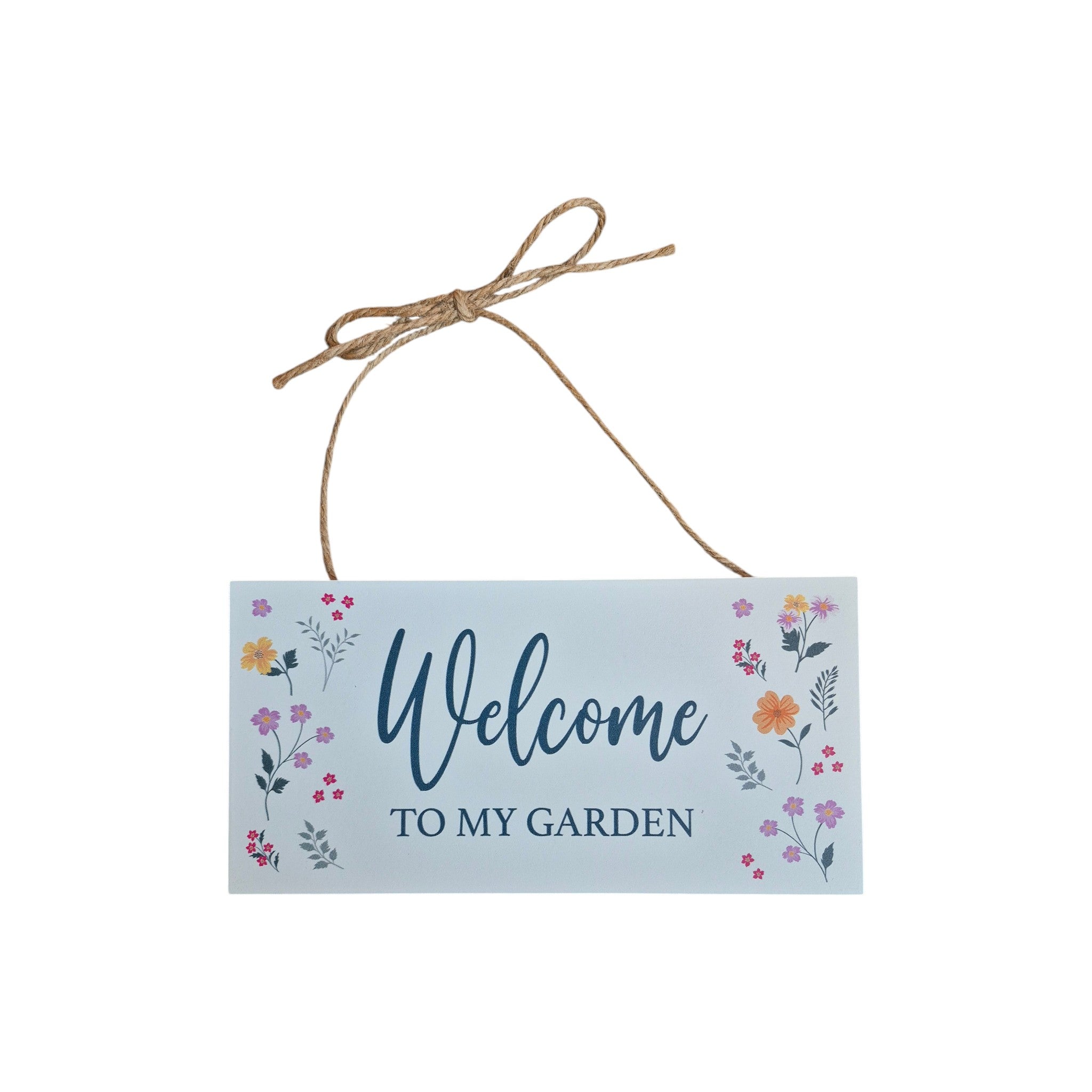 Welcome to My Garden Hanging Wooden Sign nz Loren Boyd
