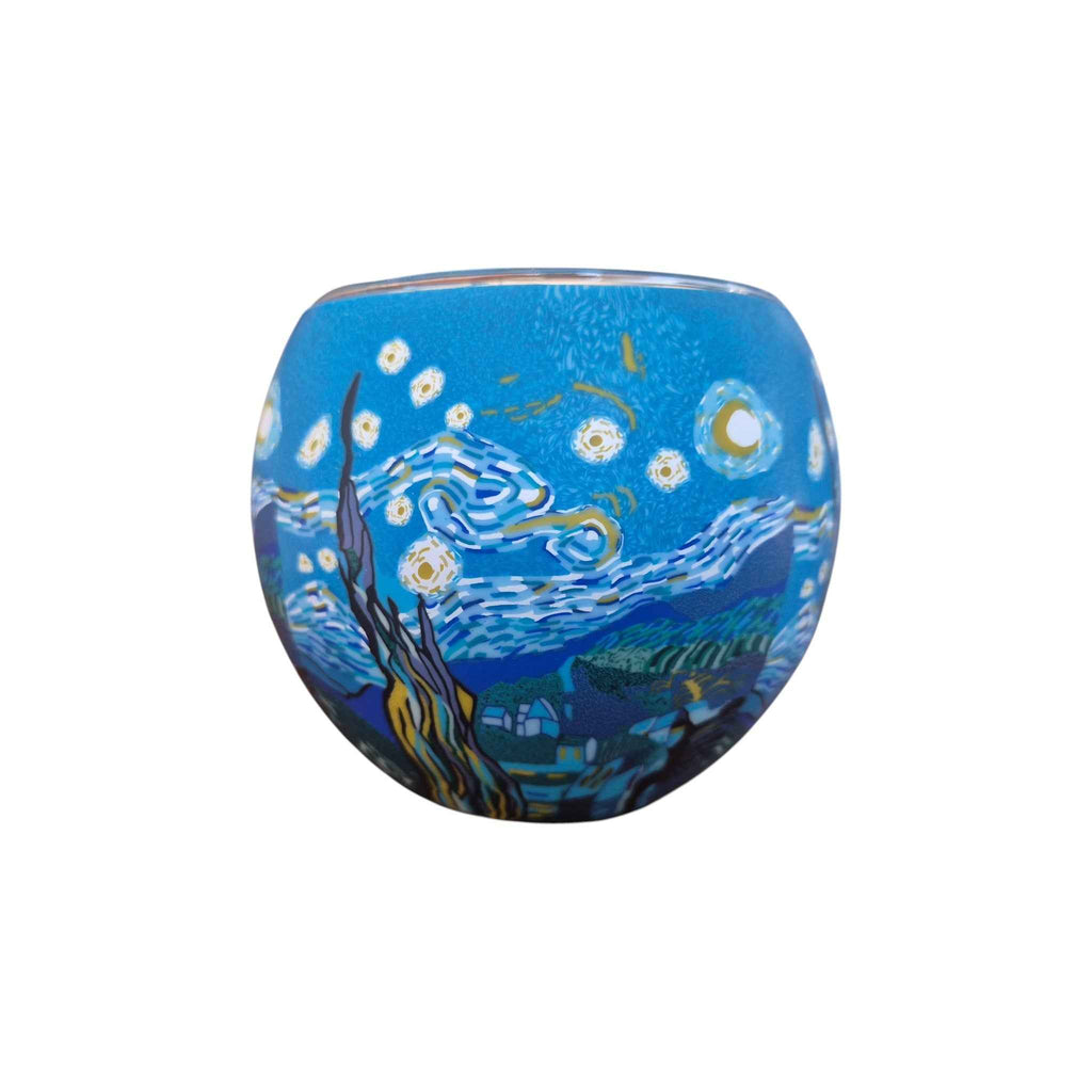 The Starry Night Glass Tealight Holder