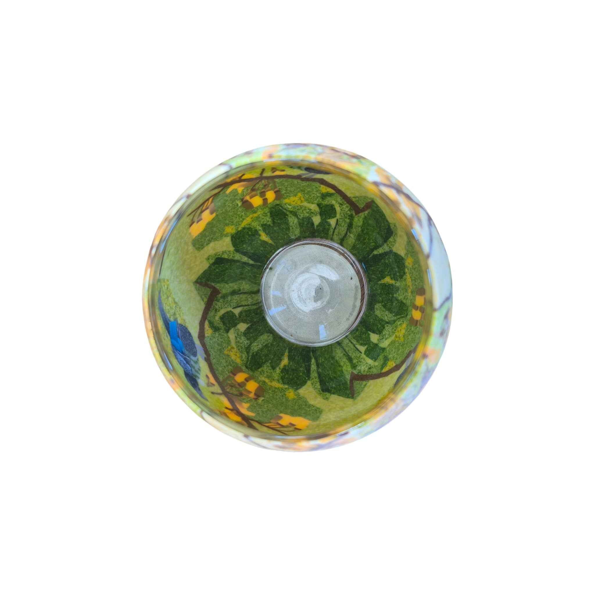 Kowhai Tui Glass Tealight Holder