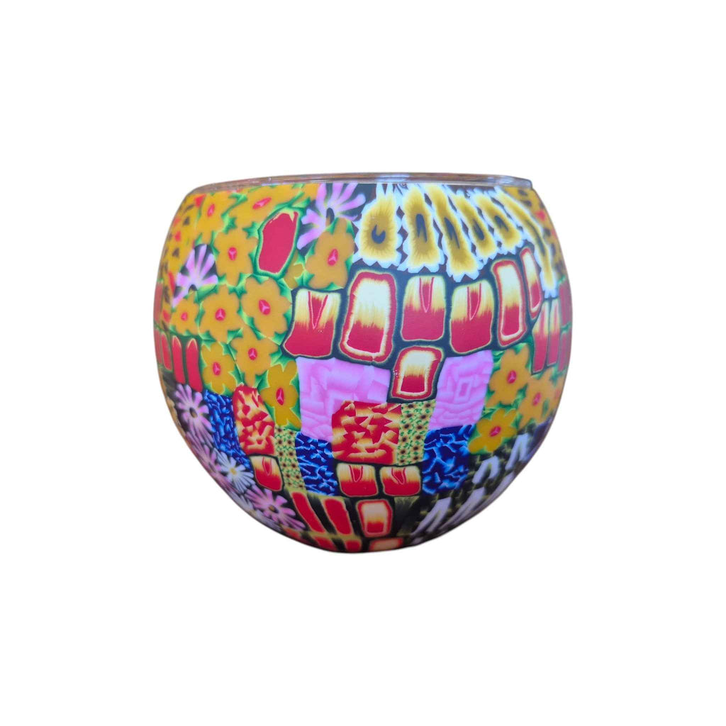 Flower Garden Glass Tealight Holder