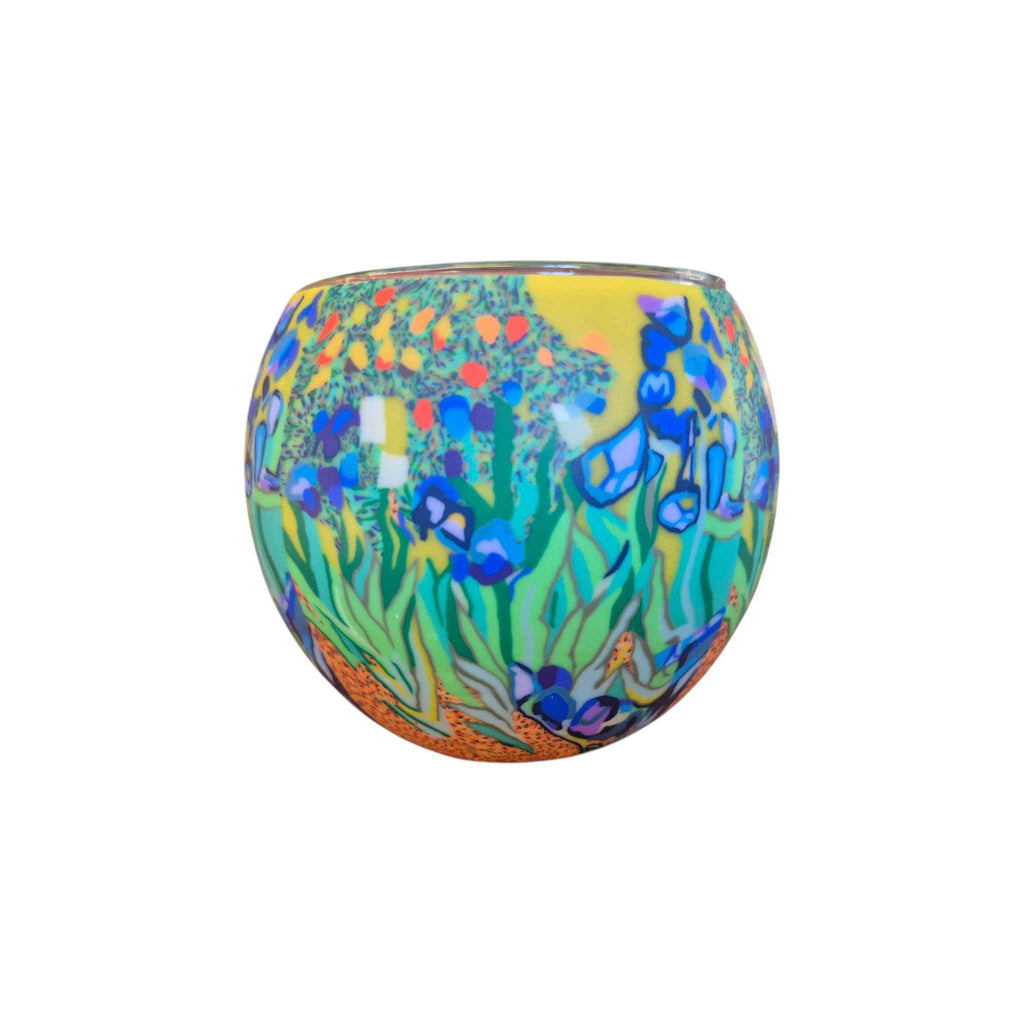 Irises Glass Tealight Holder
