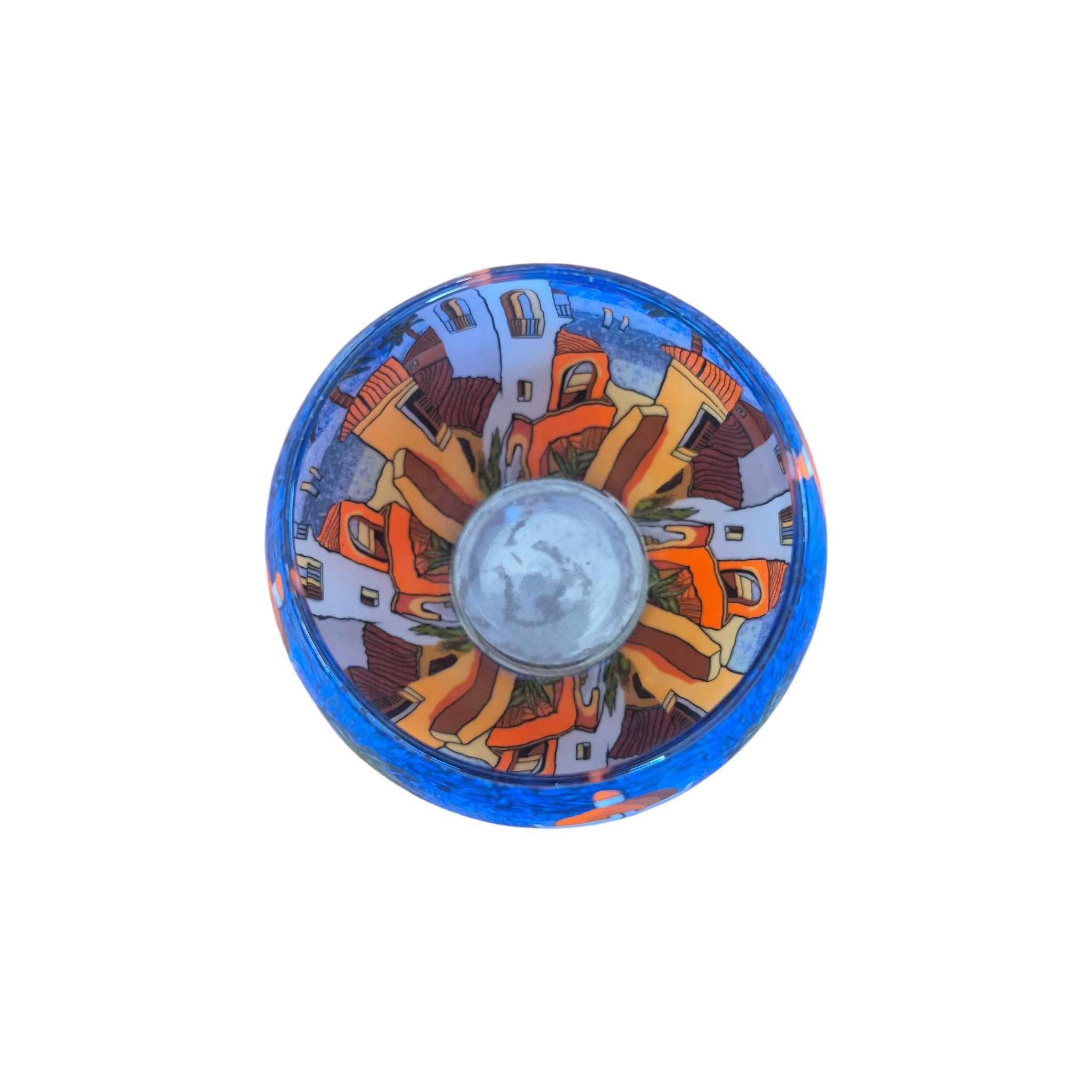 Santorini Sunset, Greece Glass Tealight Holder