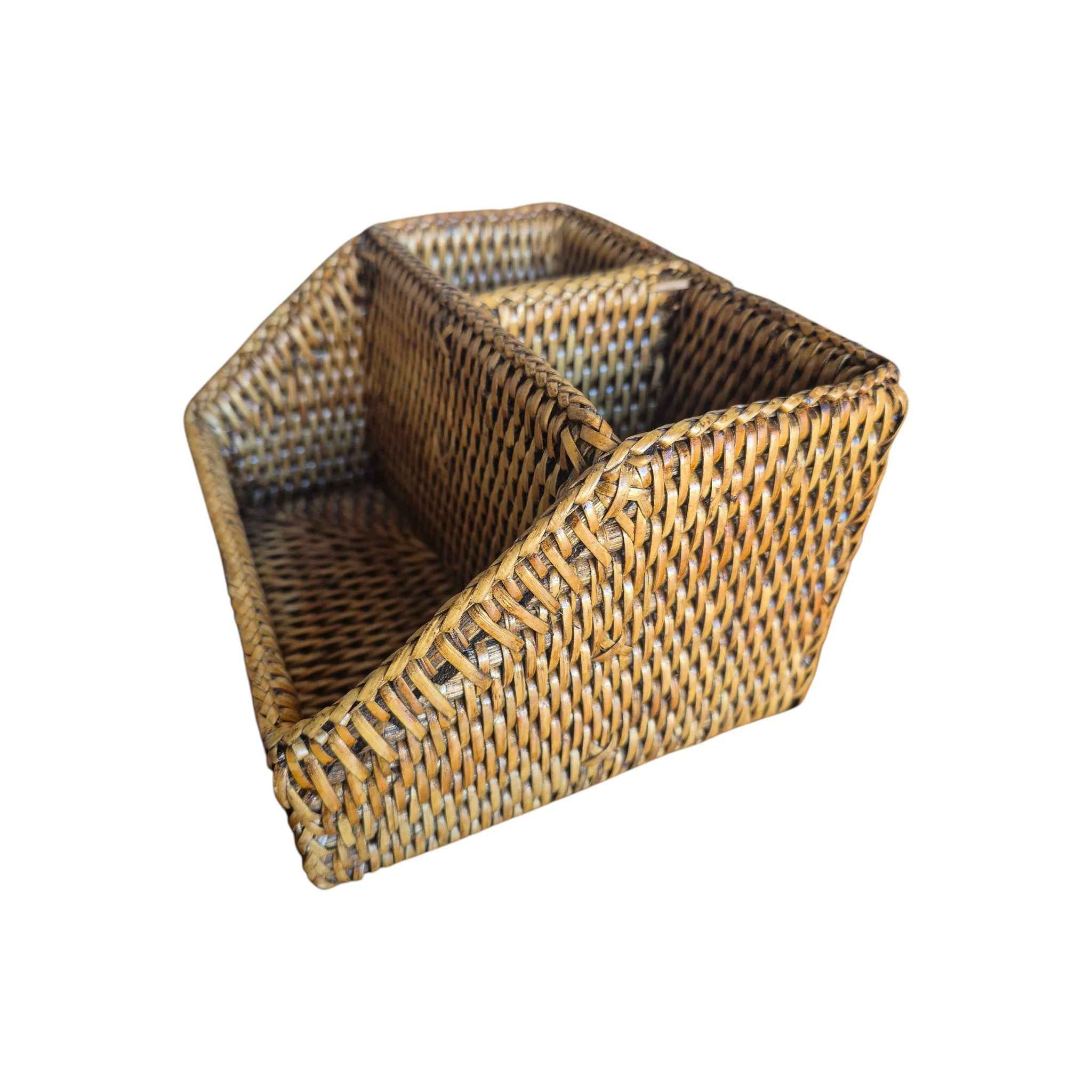 Rattan 3 Section Storage Tray