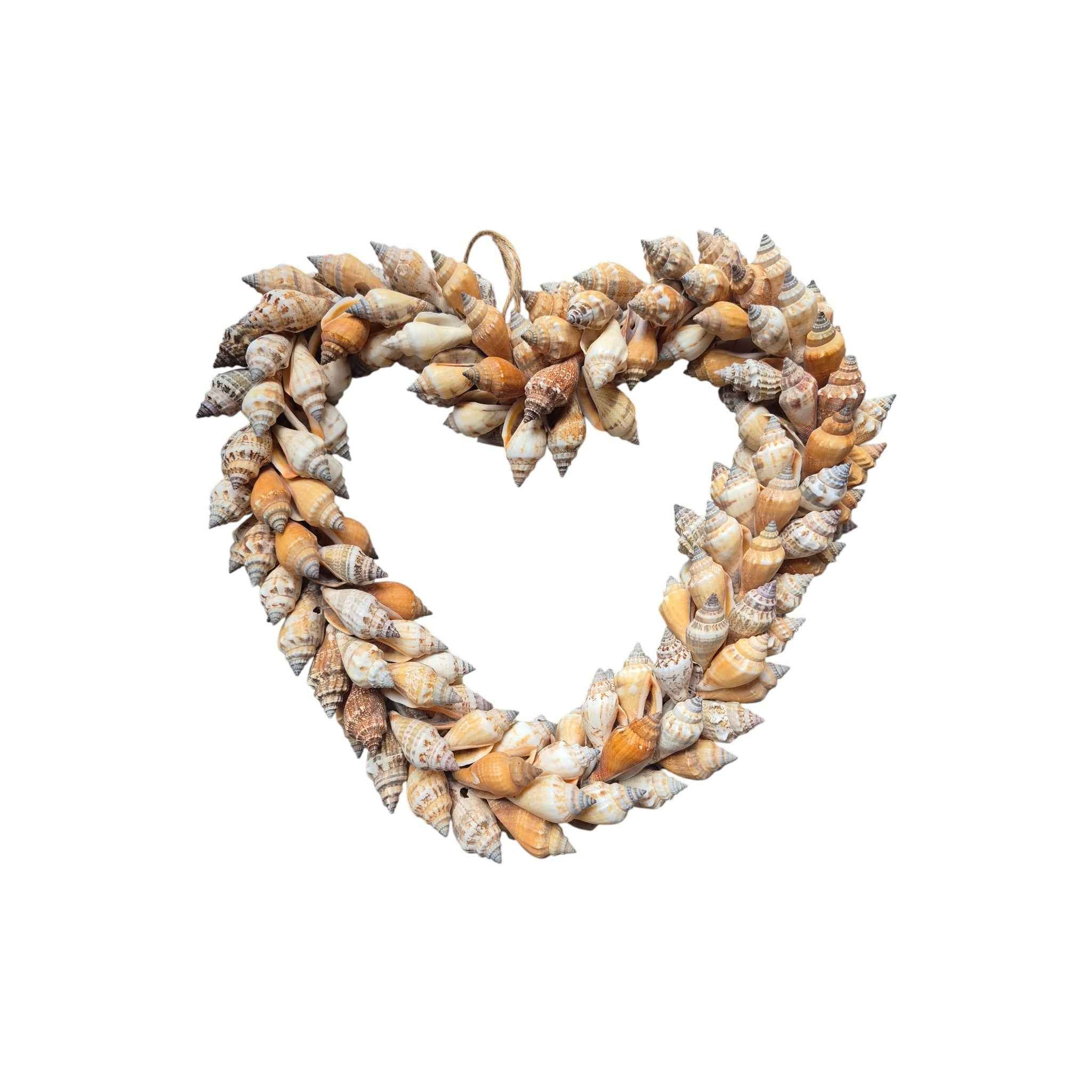 Large Natural Heart Shell Wreath 27cm