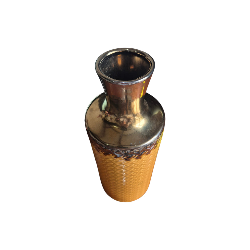 Retro Tan Raku Vase