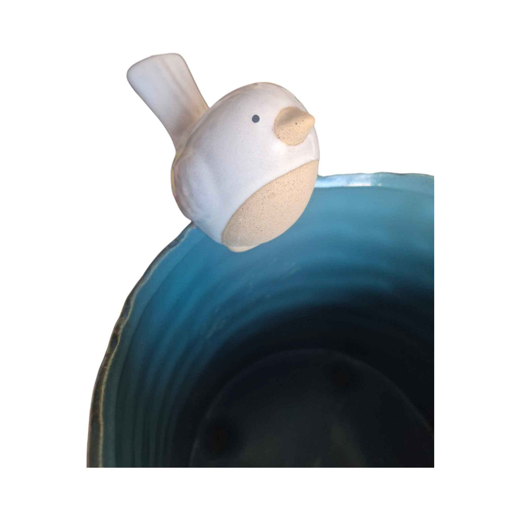 Ceramic White Bird Rim Animal