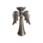 Antique-Styled Metal Angel Wings Candle Stick Holder