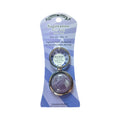 Zodiac Sagittarius Keychain with Amethyst gemstone in silver locket frame on blue display card