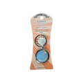 Zodiac Cancer Keychain with Moonstone gemstone in silver locket frame on peach display card
