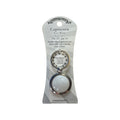 Zodiac Capricorn Keychain with Clear Quartz gemstone in silver locket frame on white display card