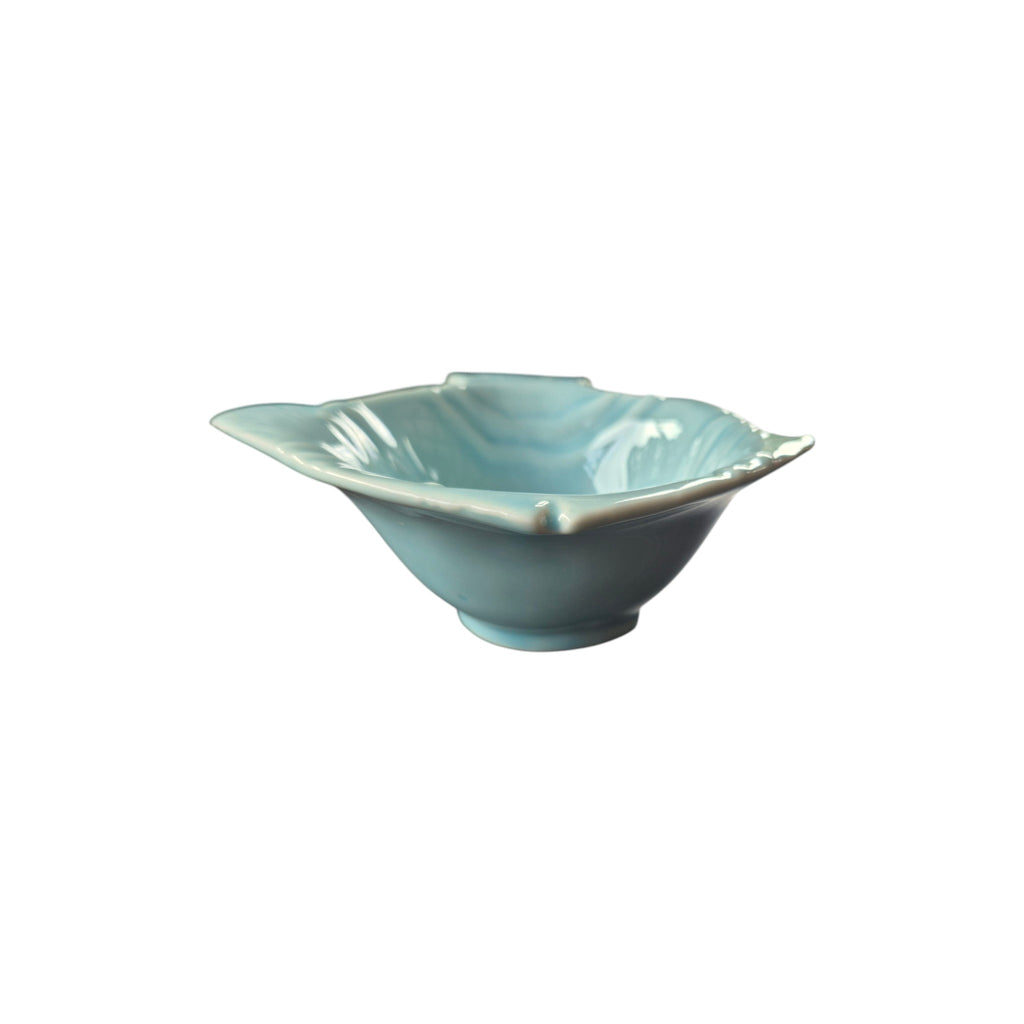 Seafoam fish plate - top view showing fish shape and glaze detail nz