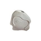 White Face Sandstone Vase angled view showing vase opening at top and full face detail