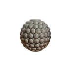 Grey Bobble Vase by Broste Copenhagen - straight front view showing full spherical form and grey glaze