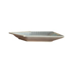 LaVida Beach House Plate — side profile view showing glossy ceramic plate profile with white peaked roof edge and flat rectangular base, 24.5cm x 15cm