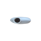 White Ceramic Abstract Vase top down view showing narrow circular neck opening and flat matte white finish