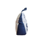 You Me and the Sea Doorstop by LaVida — side profile showing navy and cream contrast panels with weighted boxy form and navy loop handle